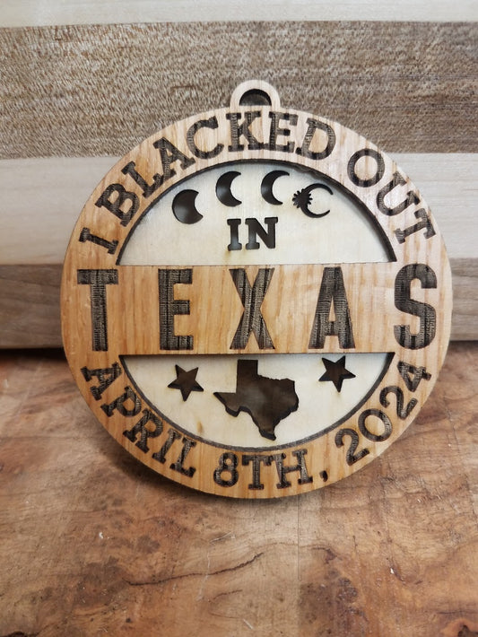 Solar Eclipse Laser Cut Ornament-Wood-13 States