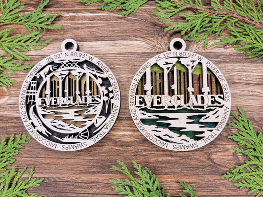 National Park- Laser Cut Wooden Christmas Ornaments Set 2 E-L