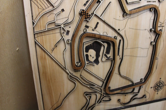 Laguna Seca International Race Track Topography Map Wall Decor