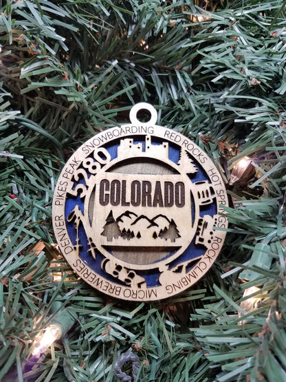 United States-State- Laser Cut Christmas Ornaments-Wood