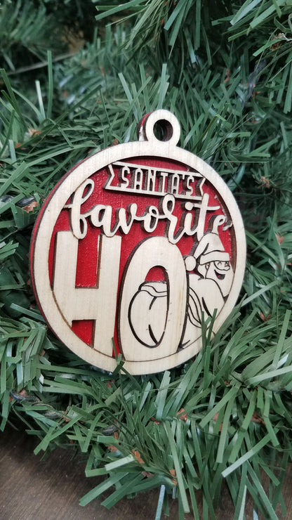 Naughty But Nice- Laser Cut Wooden Ornaments