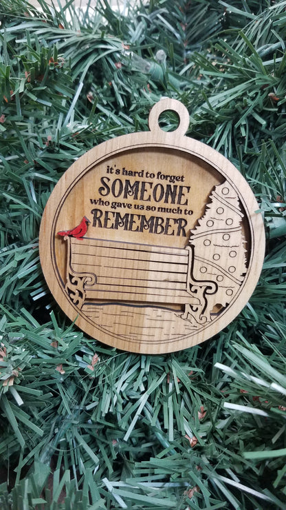 Cherished Cardinal Laser Cut Maple/Cherry Ornaments