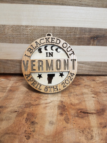 Solar Eclipse Laser Cut  Ornament-Wood-13 States