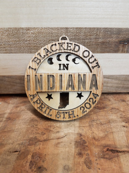 Solar Eclipse Laser Cut  Ornament-Wood-13 States