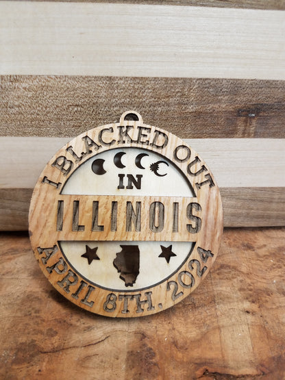 Solar Eclipse Laser Cut  Ornament-Wood-13 States