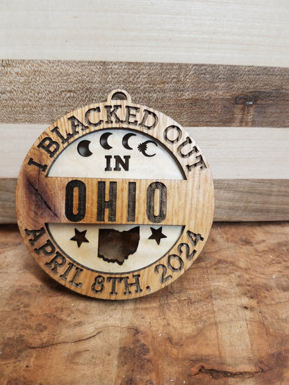 Solar Eclipse Laser Cut  Ornament-Wood-13 States