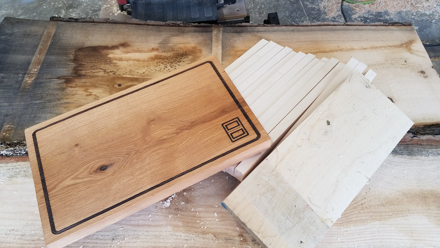 Square Body  Red Oak Slab Cutting Board