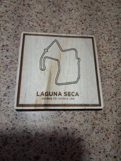 Laser cut/engraved F1/NASCAR/Motorcross coaster