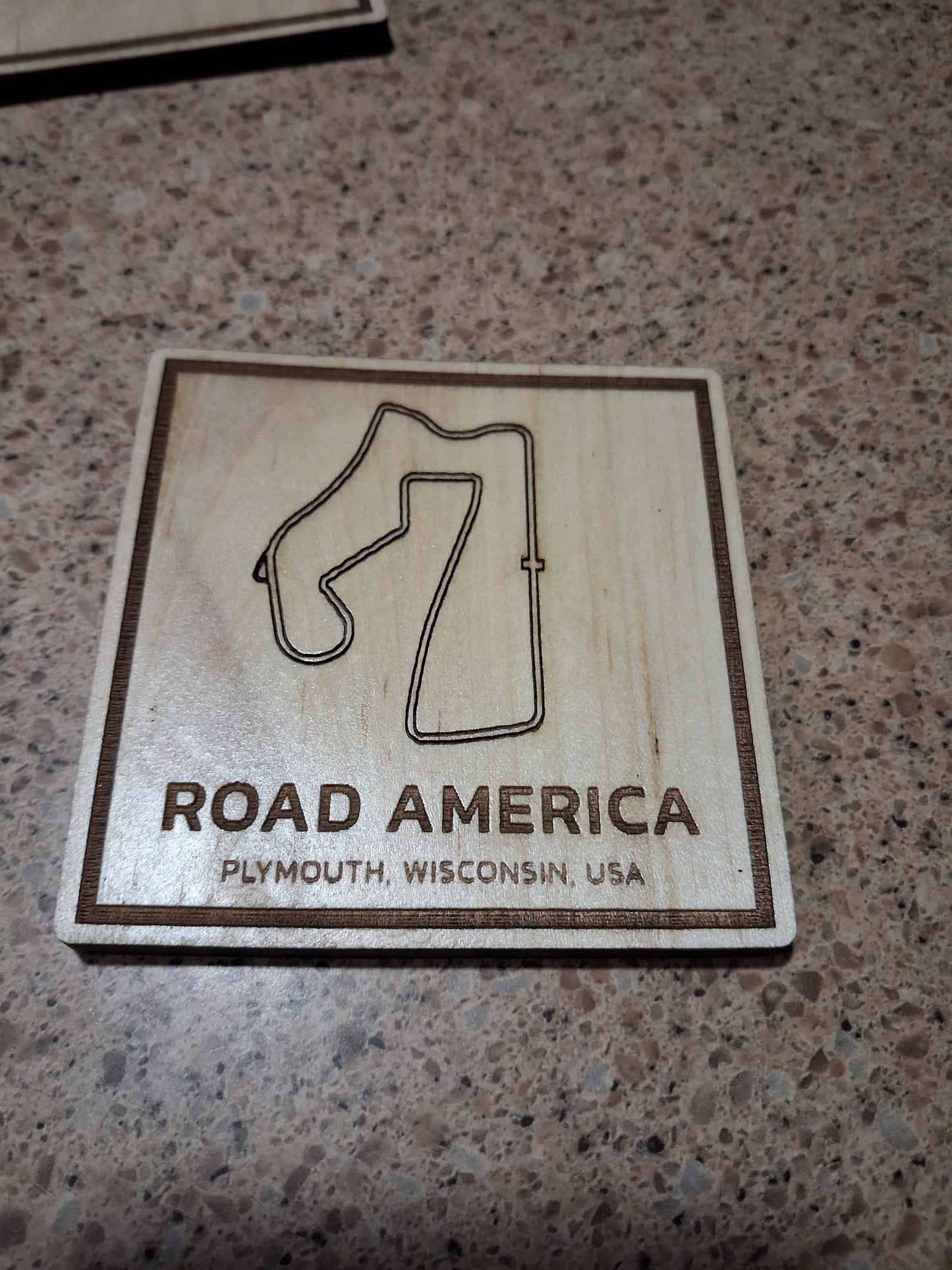 Laser cut/engraved F1/NASCAR/Motorcross coaster