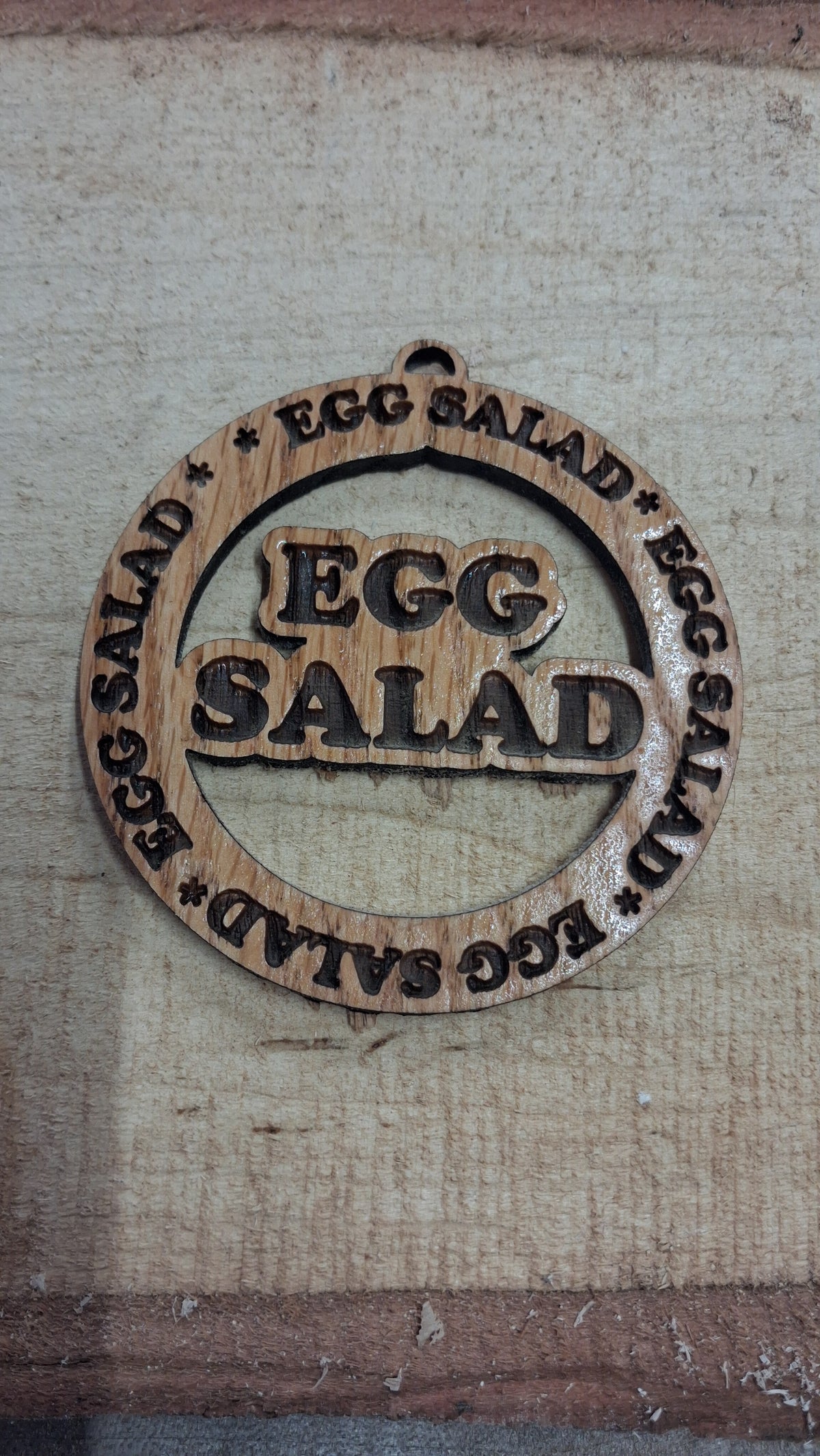 Egg Salad Coaster, Key Chain, and Ornament
