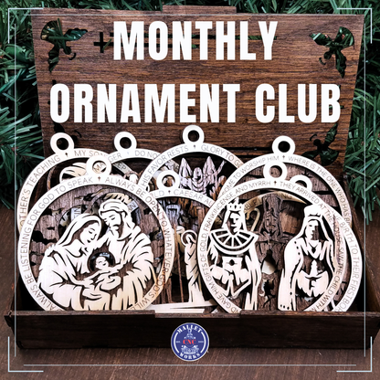 Monthly Handcrafted Wooden Ornament Club