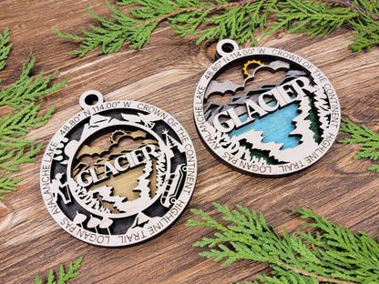National Park- Laser Cut Wooden Christmas Ornaments Set 2 E-L