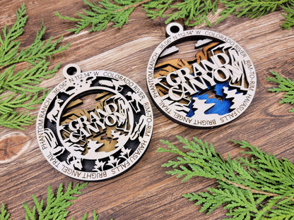 National Park- Laser Cut Wooden Christmas Ornaments Set 2 E-L