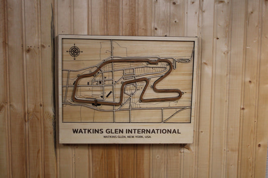 Watkins Glen International Race Track Topography Map Wall Decor