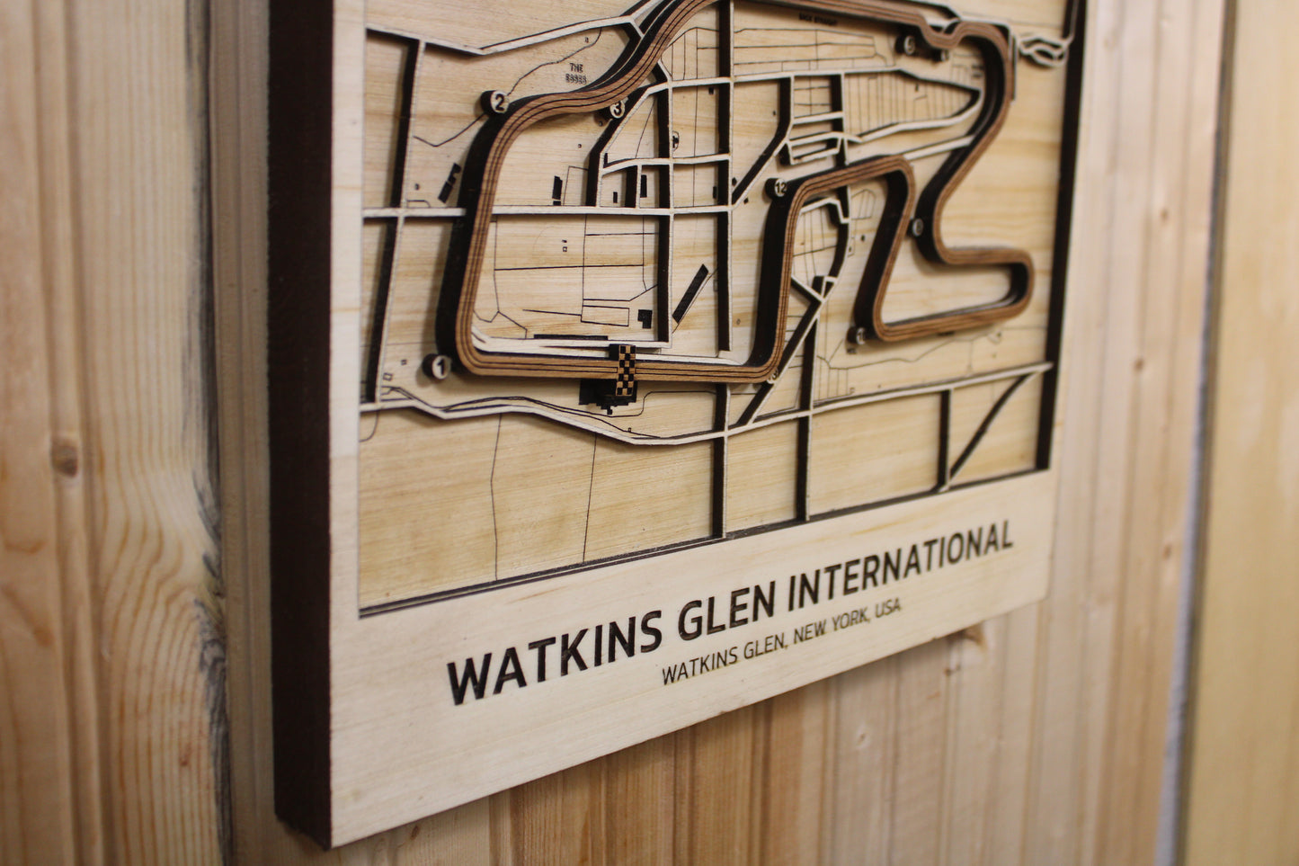 Watkins Glen International Race Track Topography Map Wall Decor