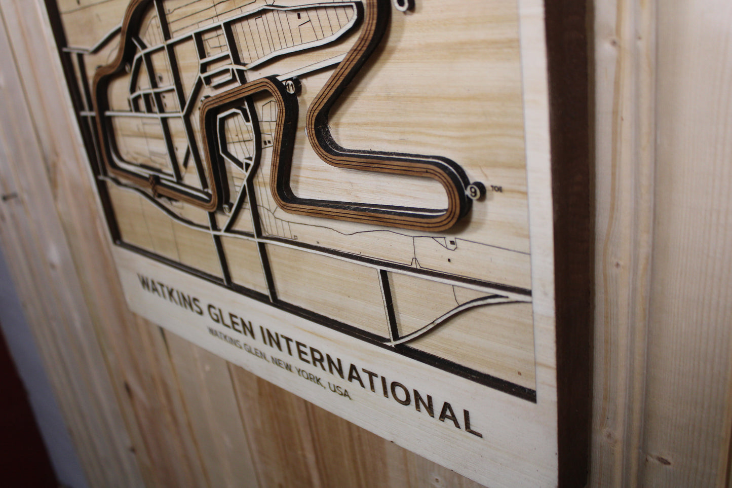 Watkins Glen International Race Track Topography Map Wall Decor