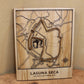 Laguna Seca International Race Track Topography Map Wall Decor