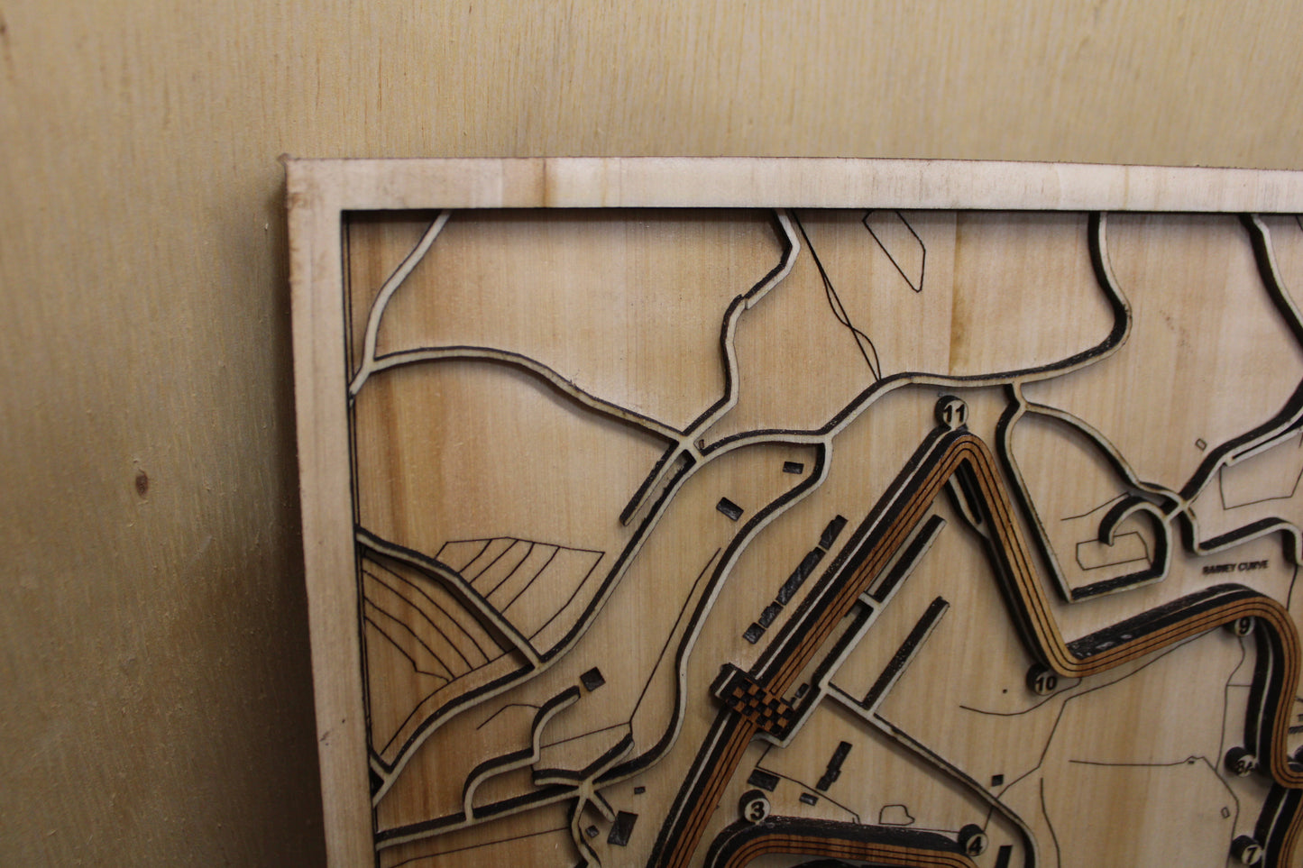 Laguna Seca International Race Track Topography Map Wall Decor