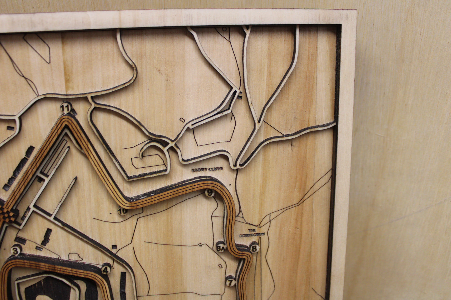 Laguna Seca International Race Track Topography Map Wall Decor