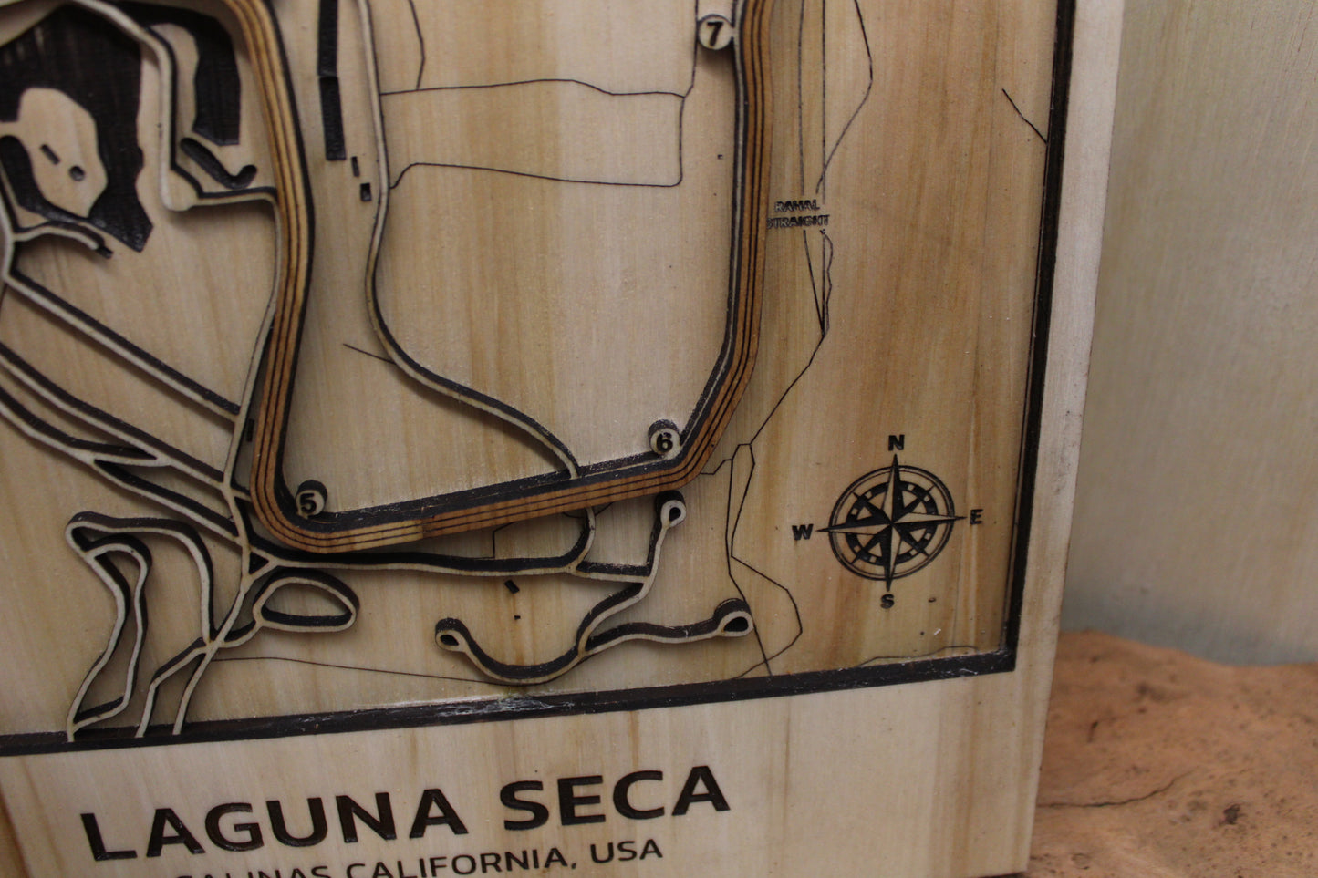 Laguna Seca International Race Track Topography Map Wall Decor