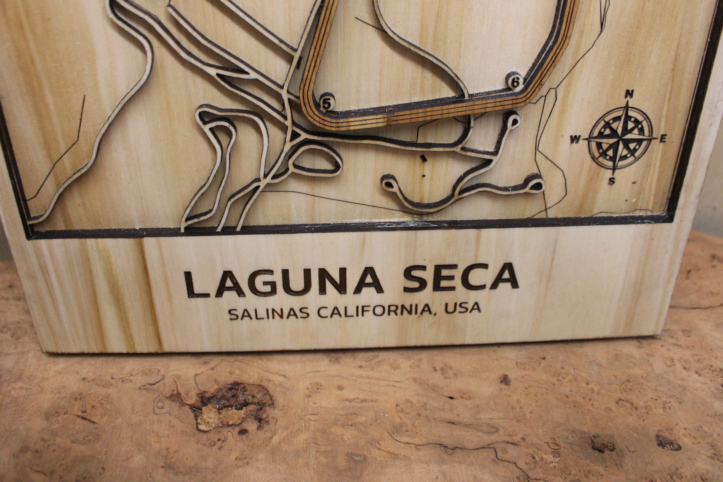 Laguna Seca International Race Track Topography Map Wall Decor