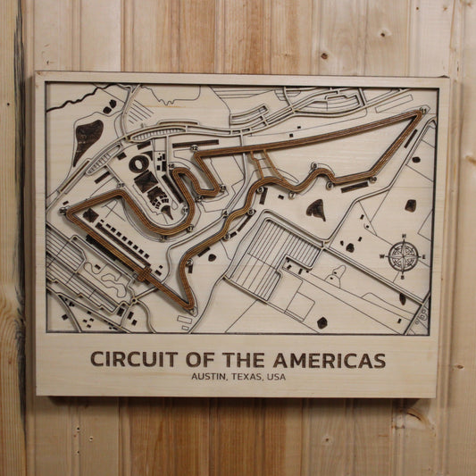 Circuit of the Americas Race Track Topography Map Wall Decor