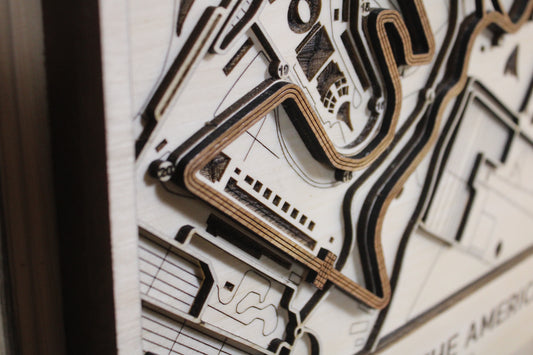 Circuit of the Americas Race Track Topography Map Wall Decor