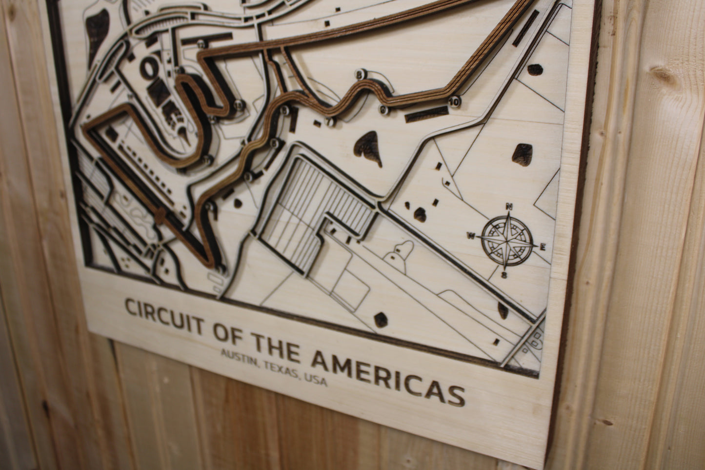 Circuit of the Americas Race Track Topography Map Wall Decor