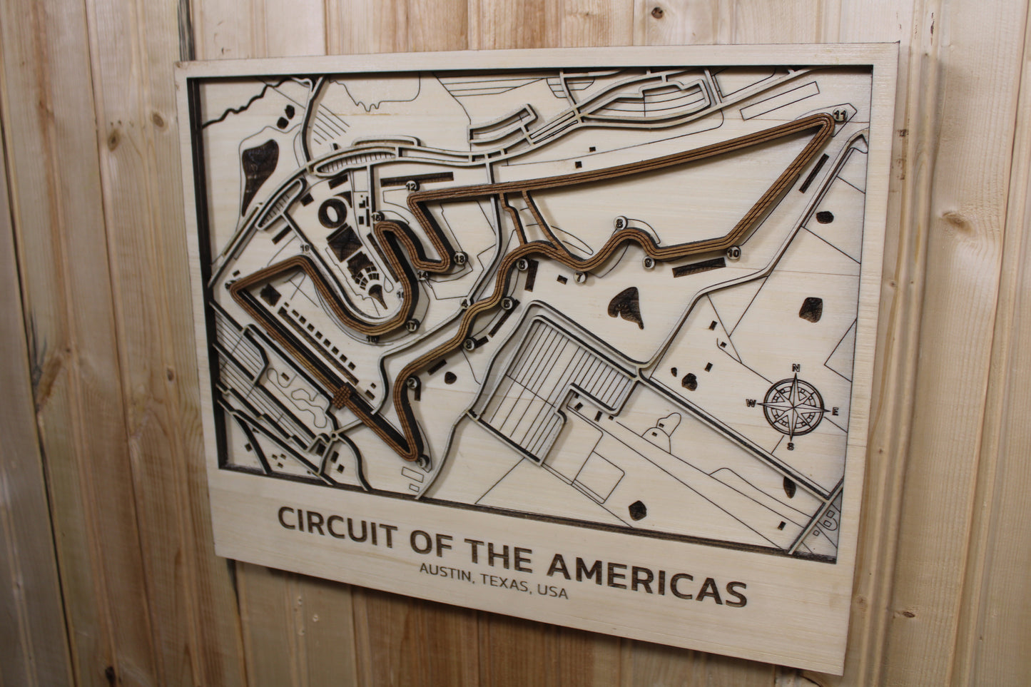 Circuit of the Americas Race Track Topography Map Wall Decor