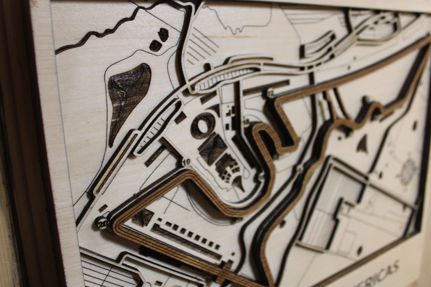 Racetrack Topography Engraved Wall Map F1/NASCAR/Motorcross