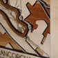 Racetrack Topography Engraved Wall Map F1/NASCAR/Motorcross