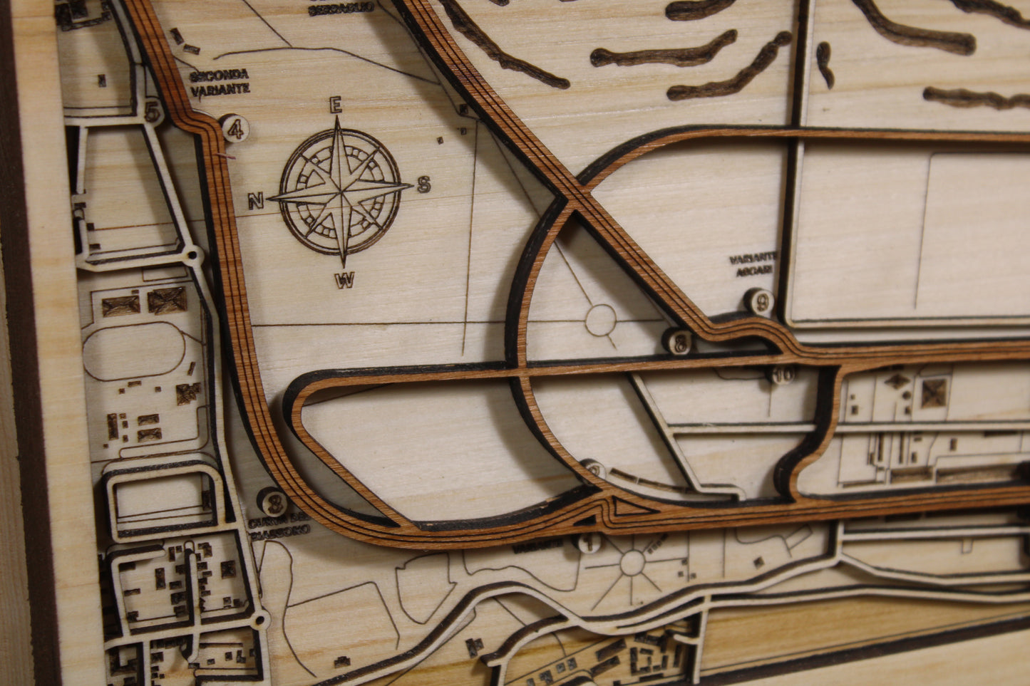 Racetrack Topography Engraved Wall Map F1/NASCAR/Motorcross