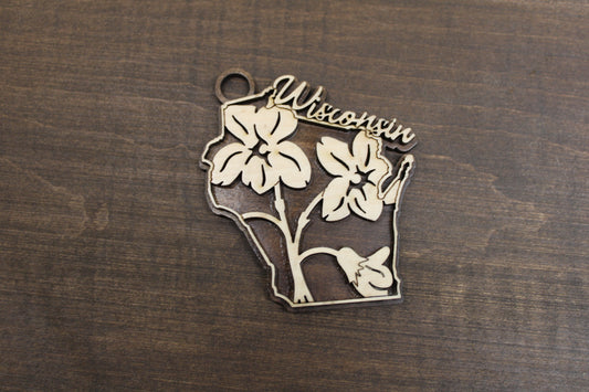 State Flower Christmas Ornament