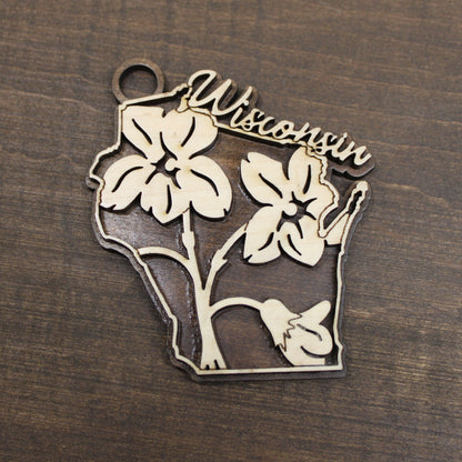 State Flower Christmas Ornament