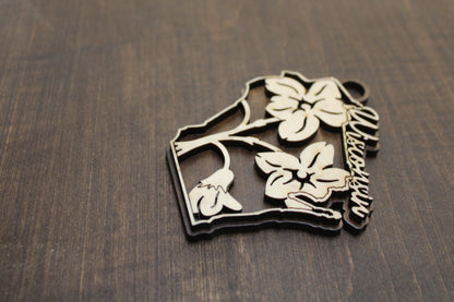 State Flower Christmas Ornament