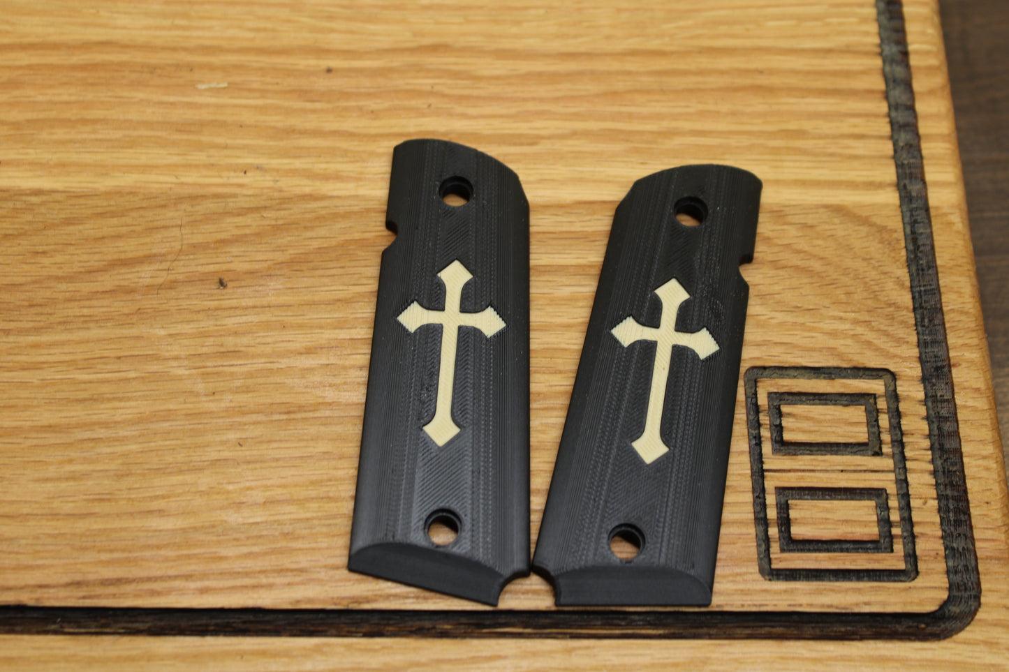 3D Printed PLA 1911 Grip with Cross