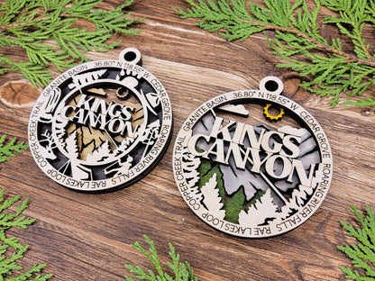 National Park- Laser Cut Wooden Christmas Ornaments Set 2 E-L