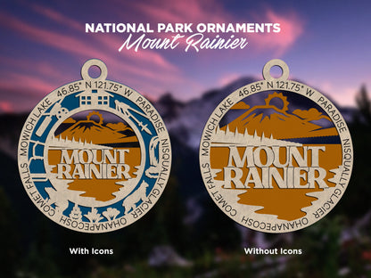 National Park  Wooden Christmas Ornament Set
