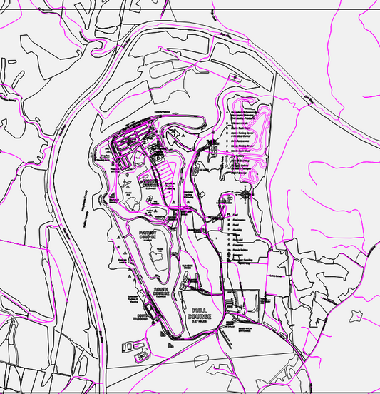 Virginia International Raceway Race Track Topography Map Wall Decor
