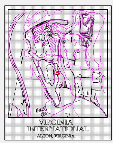 Virginia International Raceway Race Track Topography Map Wall Decor