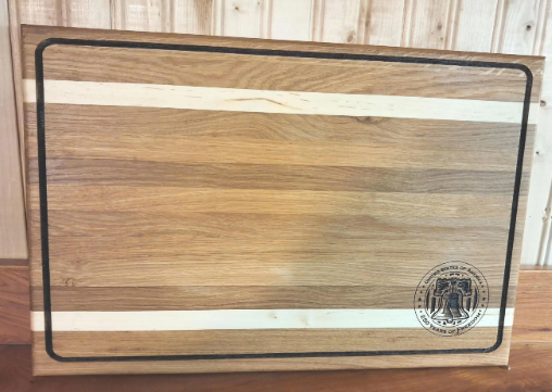 White Oak Maple Patriotic Cutting Board: 250th Anniversary Laser Engraved , 250 Years of Freedom