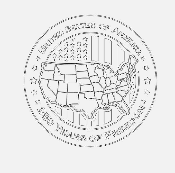 White Oak Maple Patriotic Cutting Board: 250th Anniversary Laser Engraved , 250 Years of Freedom