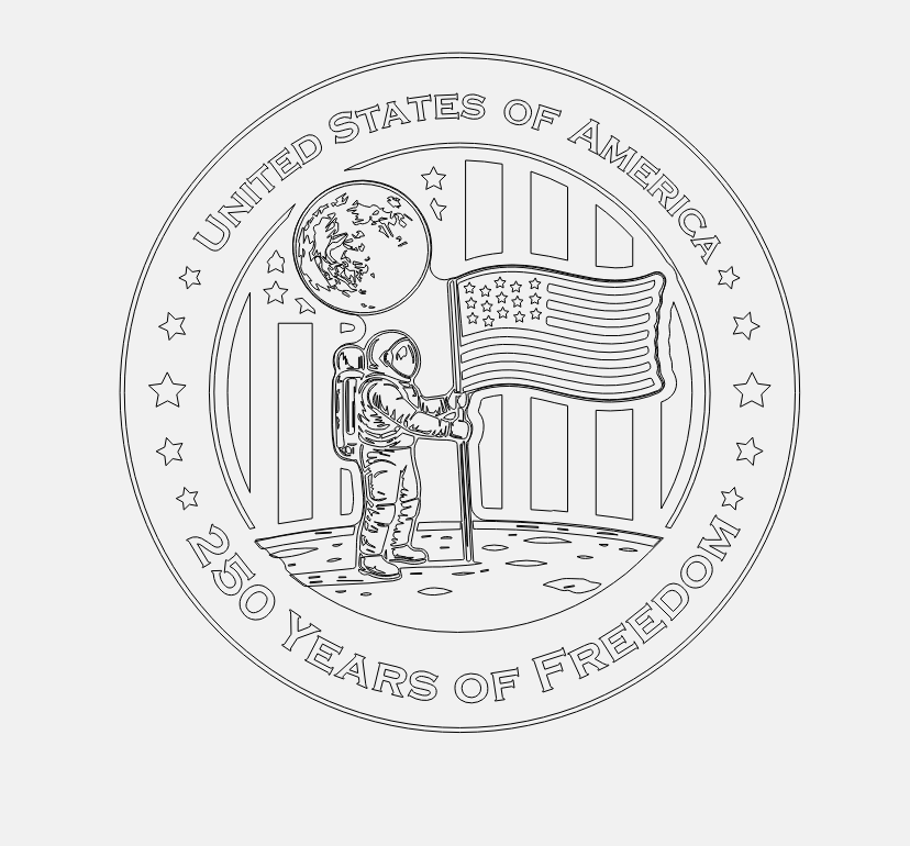 White Oak Maple Patriotic Cutting Board: 250th Anniversary Laser Engraved , 250 Years of Freedom