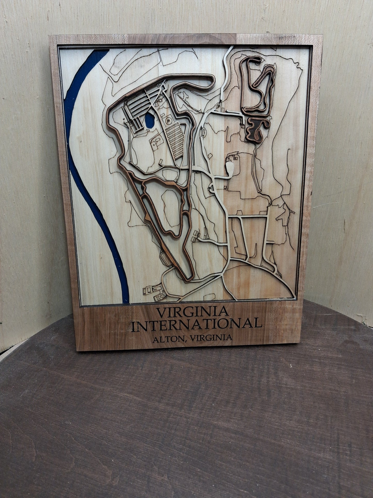 Virginia International Raceway Race Track Topography Map Wall Decor