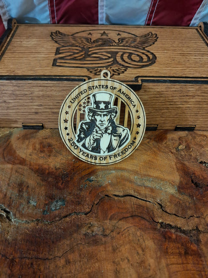 America 250 Wood Ornament Collection