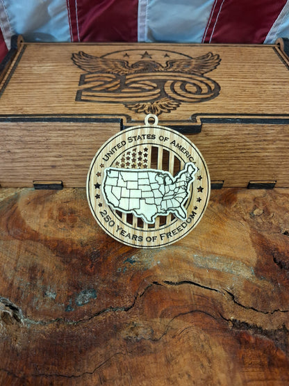 America 250 Wood Ornament Collection